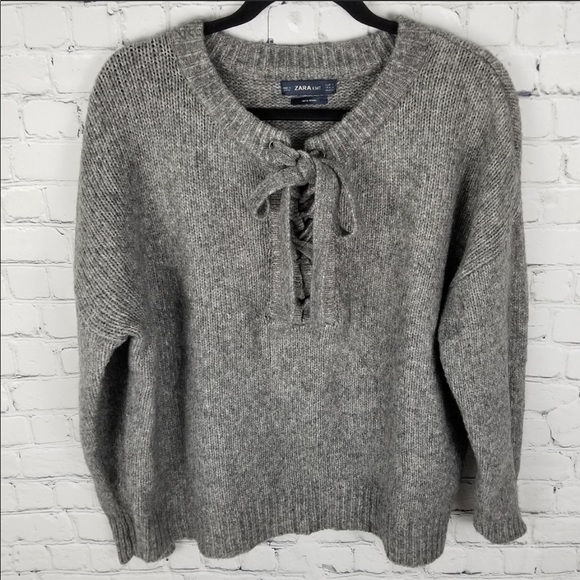 Zara lace up knit sweater - Picture 3 of 10